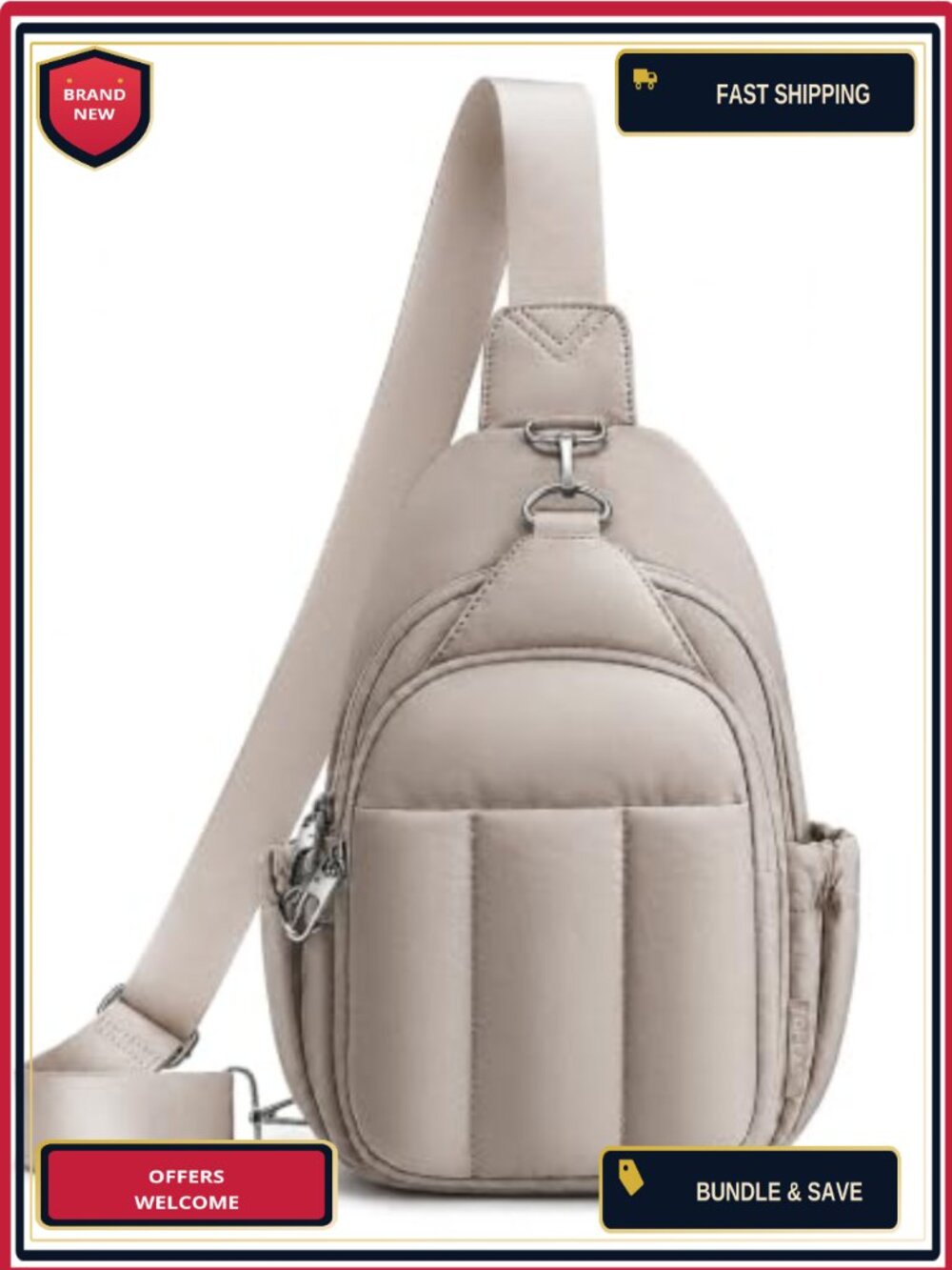 Anti-Theft Crossbody Sling Bag RFID Blocking Puffer Travel Purse